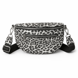 Sac Banane Daim Léopard Blanc