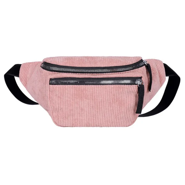 sac banane velours rose