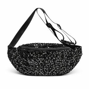 Sac Banane Sequin Noir Femme