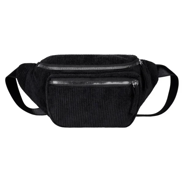 sac banane noir en velours