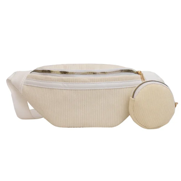 sac banane velours blanc